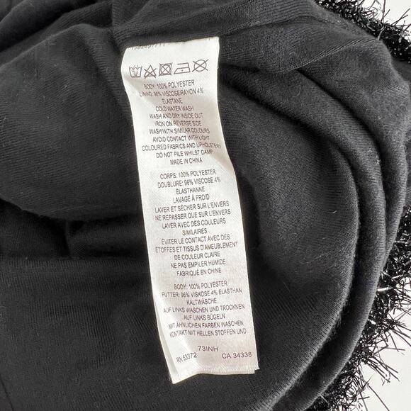 French Connection Black Tinsel Mini Skirt Size Small - Picture 4 of 5